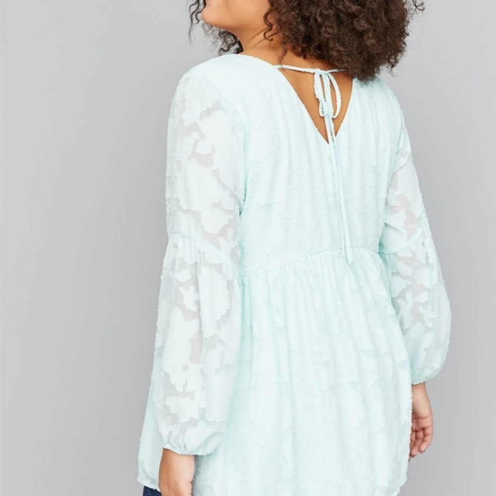 Lane Bryant Babydoll Tie Back Blouse